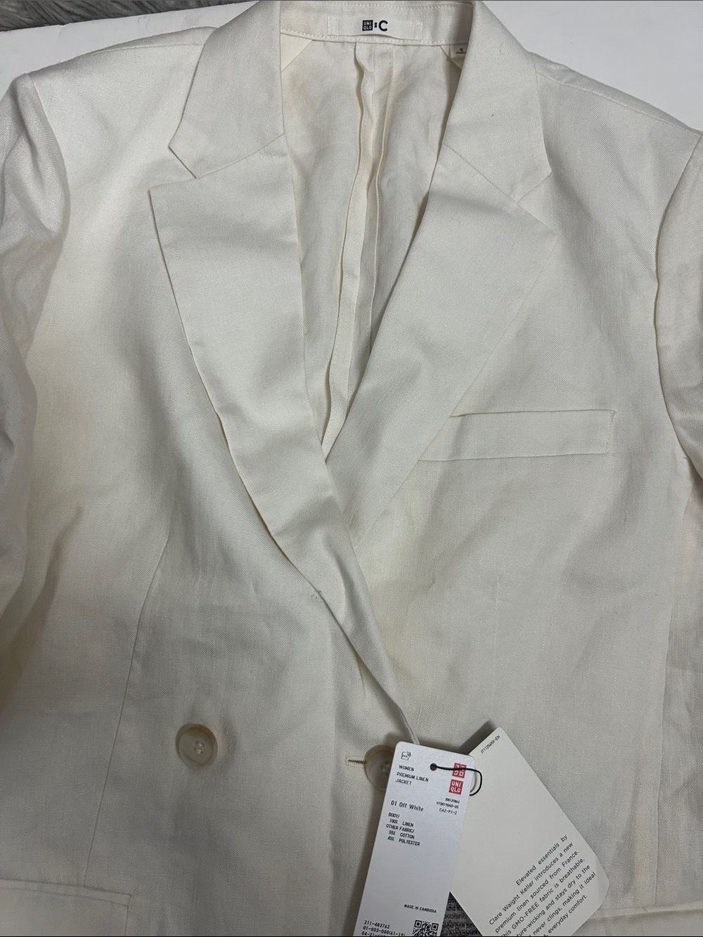 NWT (size small) Uniqlo 100% Premium Linen Jacket - Picture 3 of 7